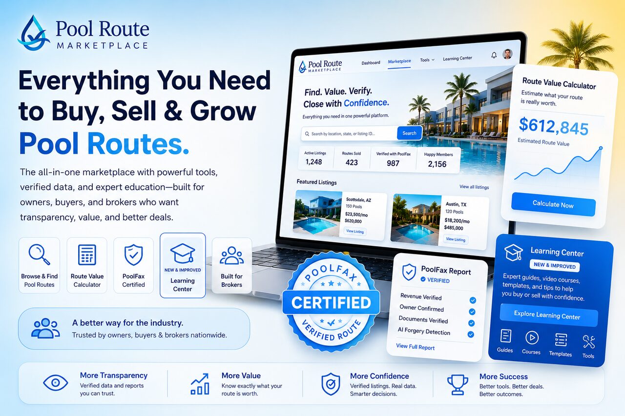 Pool route marketplace illustration